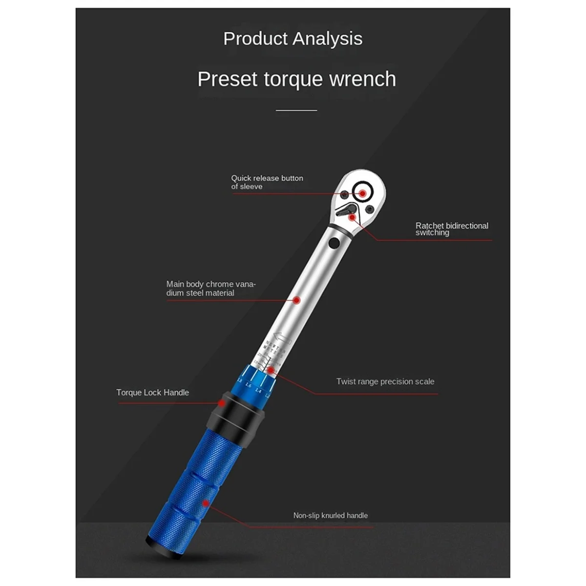 AT14A Adjustable Preset Torque Wrench Torque Torque Kg Wrench Hexagonal High Precision Road Car Maintenance
AT14A Adjustable Preset Torque Wrench Torque Torque Kg Wrench Hexagonal High Precision Road Car Maintenance