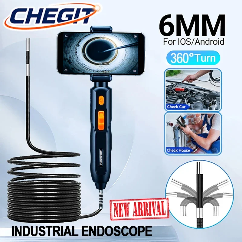 Two Ways 1/1.5/2m 360° Articulating Borescope Endoscope Camera with Light, Waterproof Probe Endoscope with Android/iOS Phone
Two Ways 1/1.5/2m 360° Articulating Borescope Endoscope Camera with Light, Waterproof Probe Endoscope with Android/iOS Phone