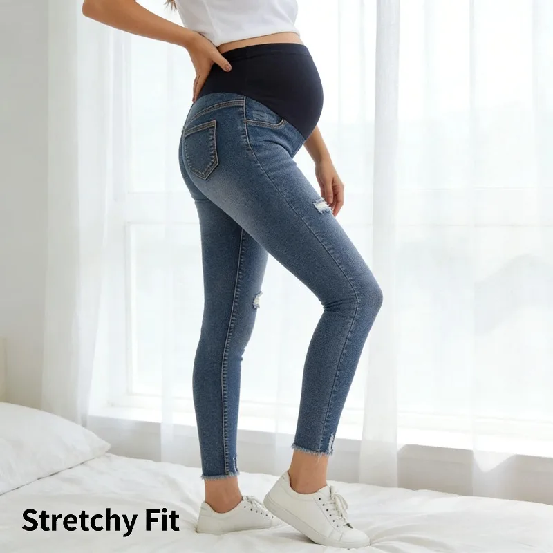 European American Womens Maternity Jeans Slim Fit Stretchy Washed Blue Pregnancy Denim Trousers
European American Womens Maternity Jeans Slim Fit Stretchy Washed Blue Pregnancy Denim Trousers