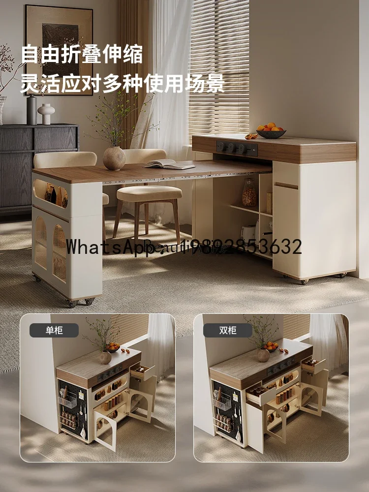 W5.14 Medieval retractable island dining table integrated folding mobile cream style retro dining table combination
W5.14 Medieval retractable island dining table integrated folding mobile cream style retro dining table combination