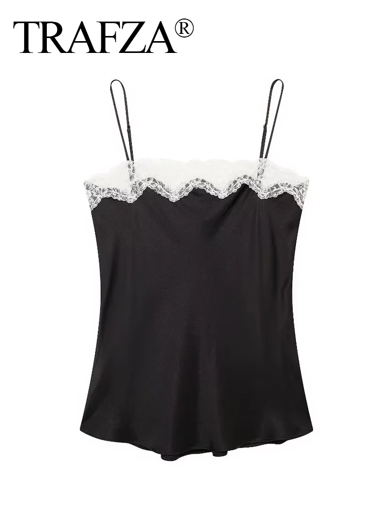 TRAFZA Women's New Solid Versatile Lace Decorated Lingerie Style Sleeveless Top Female Chic Sexy Elegant Backless Camisole Top
TRAFZA Women's New Solid Versatile Lace Decorated Lingerie Style Sleeveless Top Female Chic Sexy Elegant Backless Camisole Top