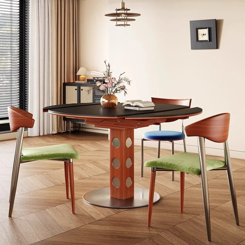 Medieval folding dining table variable round table household small apartment rock slab etractable round
Medieval folding dining table variable round table household small apartment rock slab etractable round