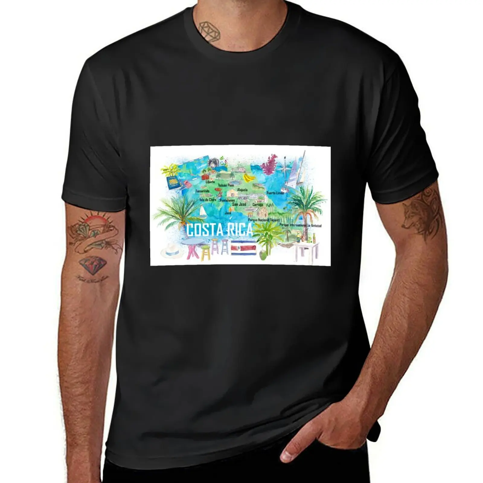 Costa Rica Illustrated Travel Map with Roads and Highlights T-Shirt for a boy summer clothes oversized t shirt men
Costa Rica Illustrated Travel Map with Roads and Highlights T-Shirt for a boy summer clothes oversized t shirt men