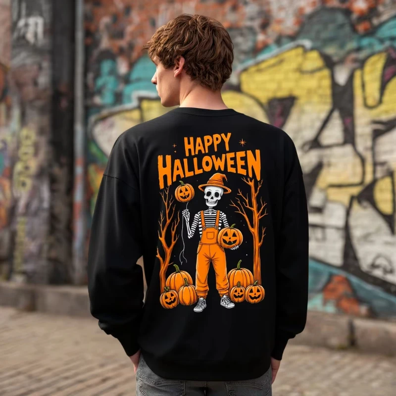Marlo Halloween Sweatshirt Pumpkin Skeleton Print Casual Top for Festive Party Wear
Marlo Halloween Sweatshirt Pumpkin Skeleton Print Casual Top for Festive Party Wear