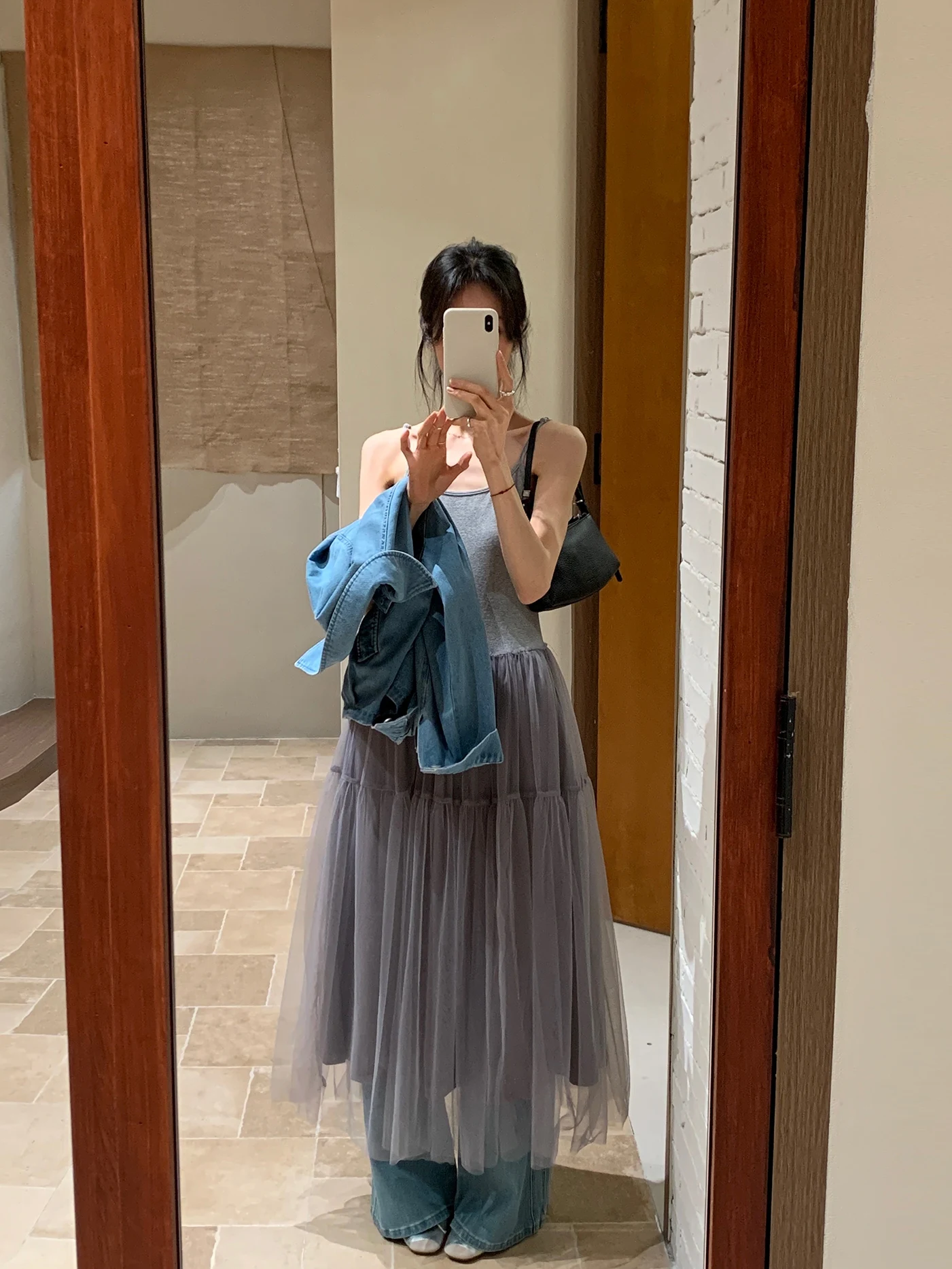 Gray Splice Mesh Dress Women Slimming A-Line Puffy Long Skirt Korean Style Cotton Lycra Elastic Fiber round Neckline Casual Wear
Gray Splice Mesh Dress Women Slimming A-Line Puffy Long Skirt Korean Style Cotton Lycra Elastic Fiber round Neckline Casual Wear