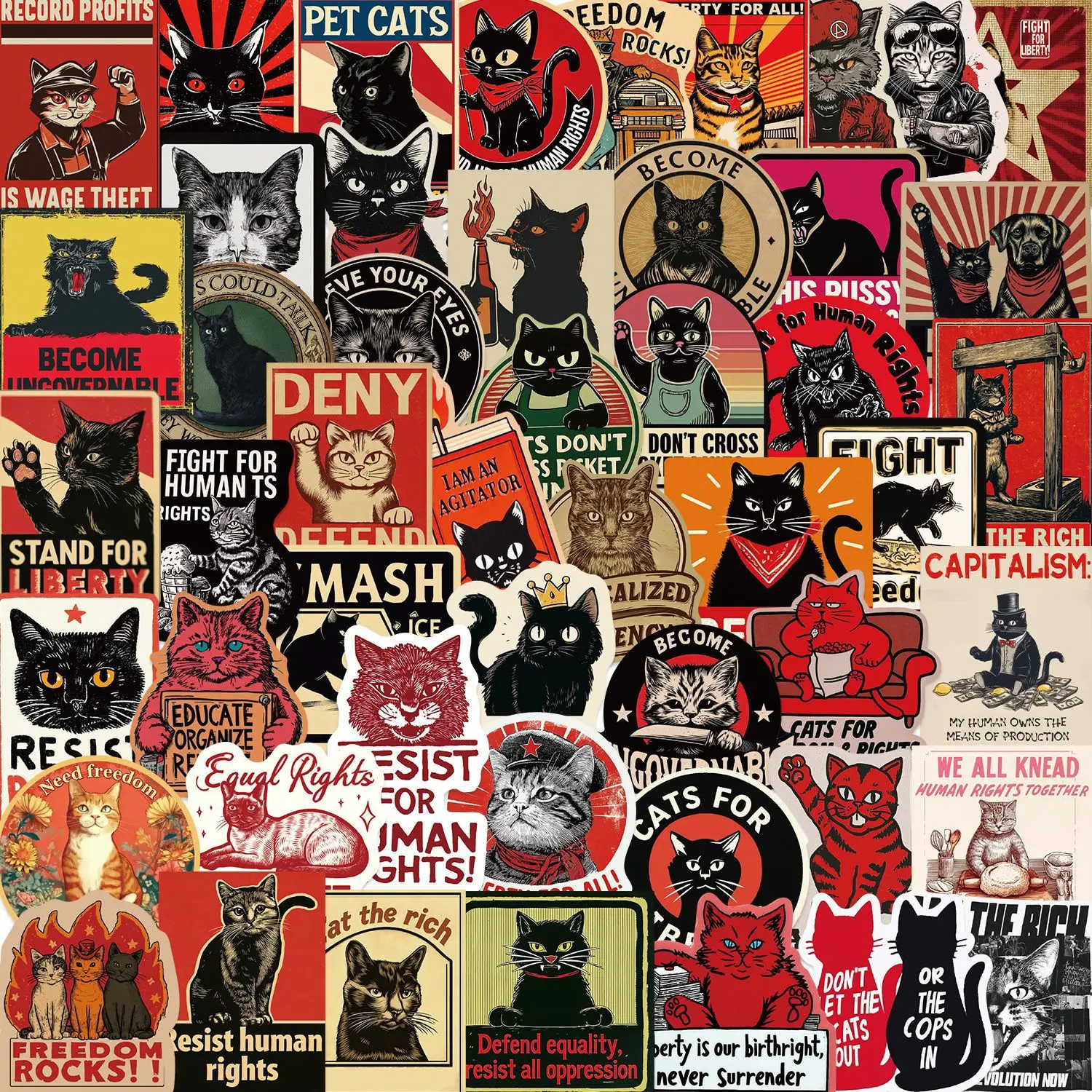 50Pcs Animals Cats revolt Graffiti Stickers For Suitcase Skateboard Laptop Luggage Phone Car Styling Decal
50Pcs Animals Cats revolt Graffiti Stickers For Suitcase Skateboard Laptop Luggage Phone Car Styling Decal
