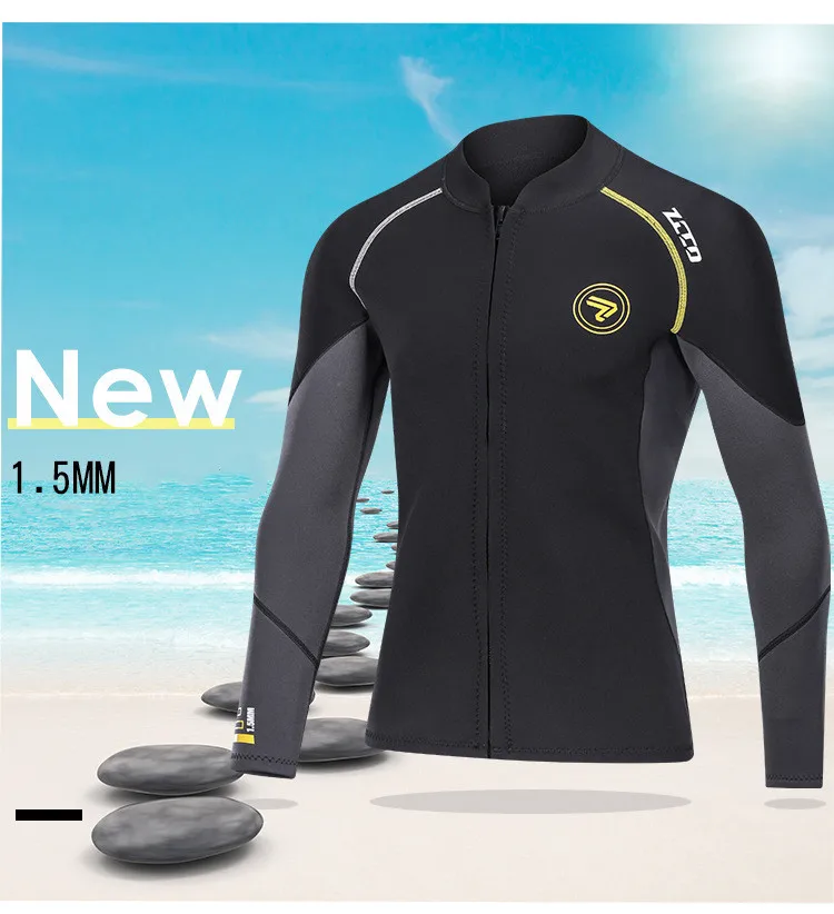 Men 1.5mm S-4XL Neoprene Wetsuit Diving Jacket Long SLEEV Snorkeling Coat Scuba Surfing Jacket Fishing Thermal Swimsuit Man
Men 1.5mm S-4XL Neoprene Wetsuit Diving Jacket Long SLEEV Snorkeling Coat Scuba Surfing Jacket Fishing Thermal Swimsuit Man