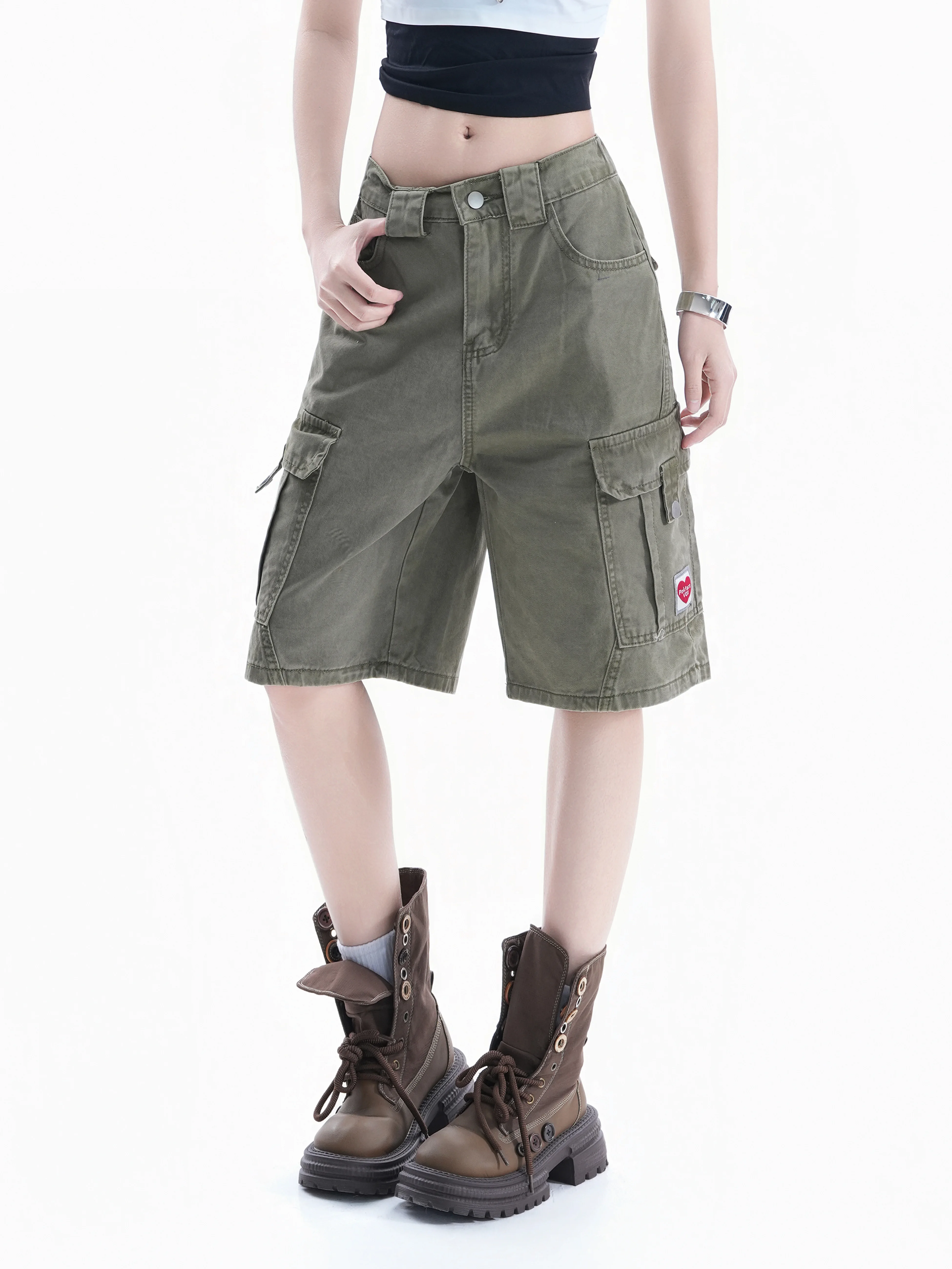 Loose Straight Leg Workwear Shorts Women's Casual Multi-Pocket American Retro Five-Quarter Pants Couple's Versatile Cotton Jeans
Loose Straight Leg Workwear Shorts Women's Casual Multi-Pocket American Retro Five-Quarter Pants Couple's Versatile Cotton Jeans