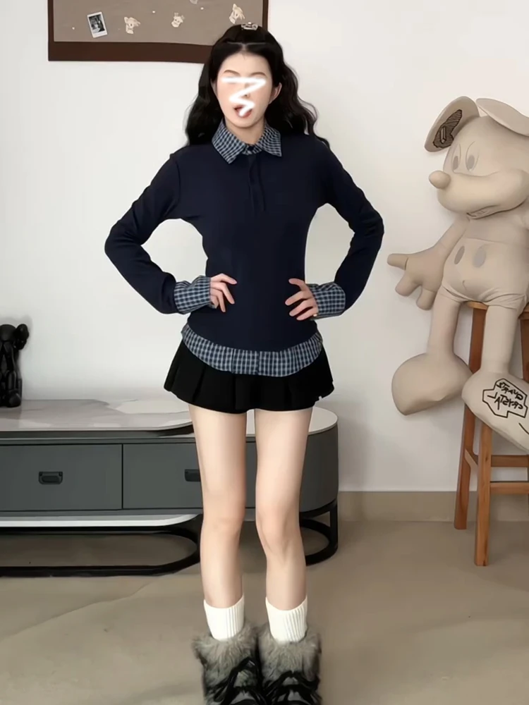Korean Style Neck Plaid Long Sleeve Knitted Shirt Women's Autumn Winter Inner Wear Slim Fit Soft Base Layer Top for Smal...
Korean Style Neck Plaid Long Sleeve Knitted Shirt Women's Autumn Winter Inner Wear Slim Fit Soft Base Layer Top for Smal...