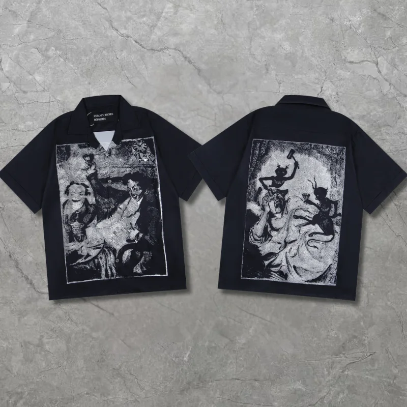 E.R.D Shirts High Quality Hip Hop Ghost Pattern Printed LOGO Young Loose Casual Short Sleeved Shirts for Men Women
E.R.D Shirts High Quality Hip Hop Ghost Pattern Printed LOGO Young Loose Casual Short Sleeved Shirts for Men Women