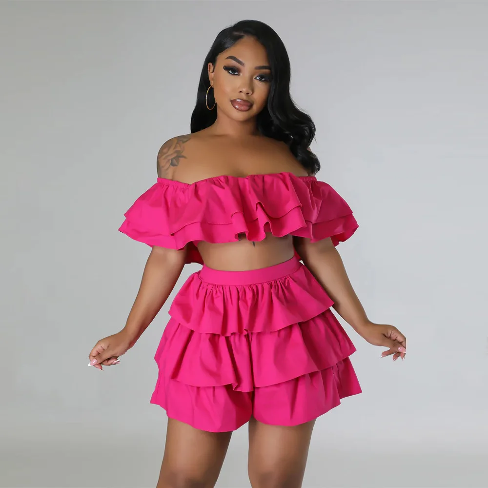 Women's Ruffle Edge Off Shoulder One Line Neck Skirt Set, Beach Dress, Swimwear, Cover Up, Polyester, New, 2024
Women's Ruffle Edge Off Shoulder One Line Neck Skirt Set, Beach Dress, Swimwear, Cover Up, Polyester, New, 2024