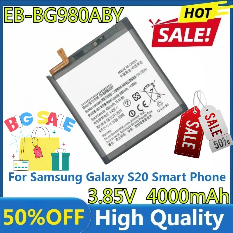 New EB-BG980ABY High Quality Replaceable 4000mAh EB-BG980ABY High Capacity Battery for Samsung Galaxy S20 Smart Phone 
New EB-BG980ABY High Quality Replaceable 4000mAh EB-BG980ABY High Capacity Battery for Samsung Galaxy S20 Smart Phone