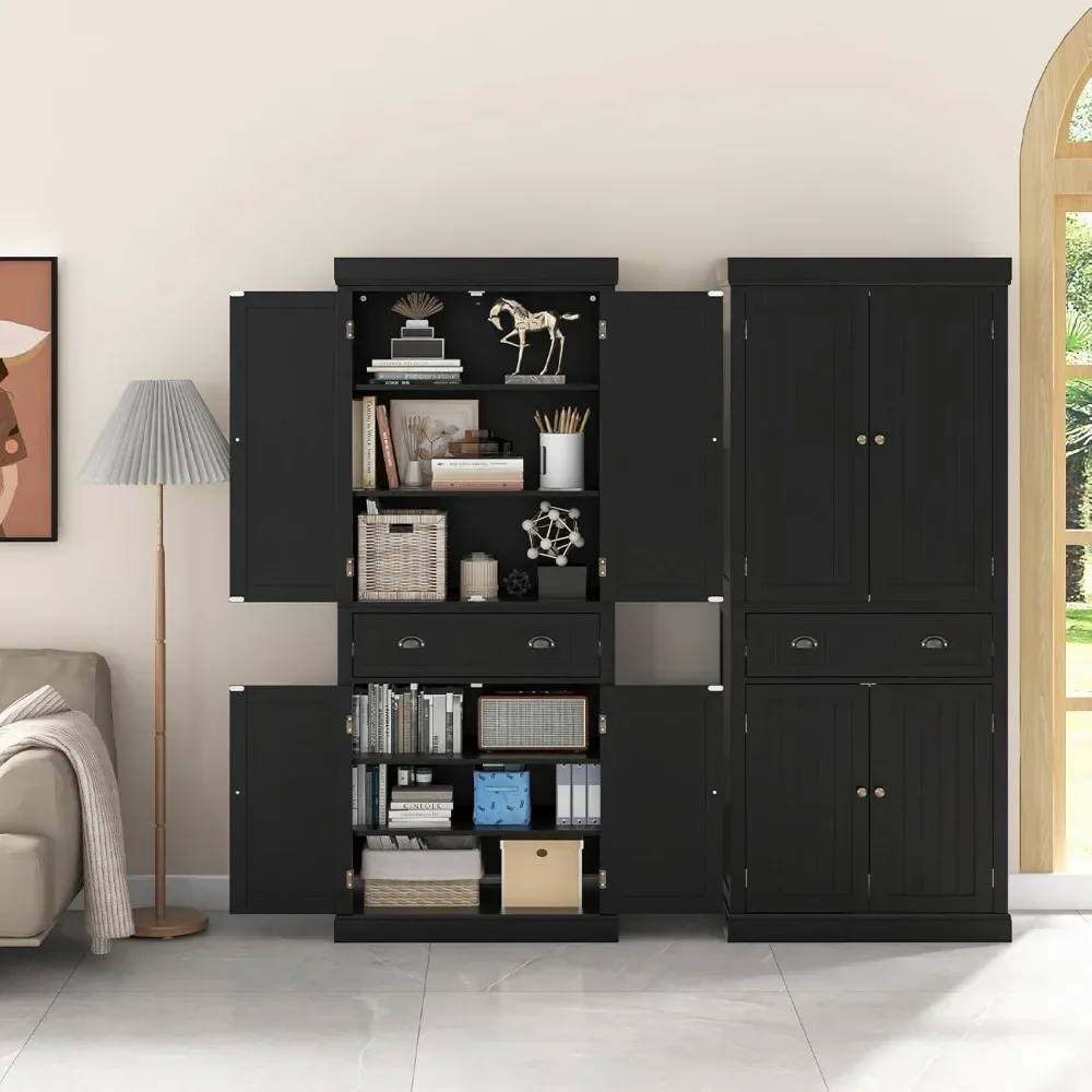 Cabinets, kitchen cabinets with 2 double door cabinets, 4 adjustable shelves, traditional high storage cabinets for bathrooms
Cabinets, kitchen cabinets with 2 double door cabinets, 4 adjustable shelves, traditional high storage cabinets for bathrooms