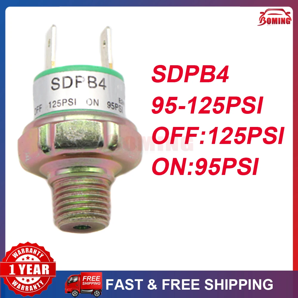 New Green Air Compressor Pressure Control Switch Tank Mount Thread Valve SDPB4 95-125PSI OFF 125PSI ON 95PSI Fits For Train Horn
New Green Air Compressor Pressure Control Switch Tank Mount Thread Valve SDPB4 95-125PSI OFF 125PSI ON 95PSI Fits For Train Horn