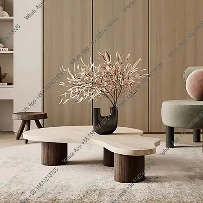 Travertine coffee table household living room small apartment light luxury simple modern solid wood table designer
Travertine coffee table household living room small apartment light luxury simple modern solid wood table designer