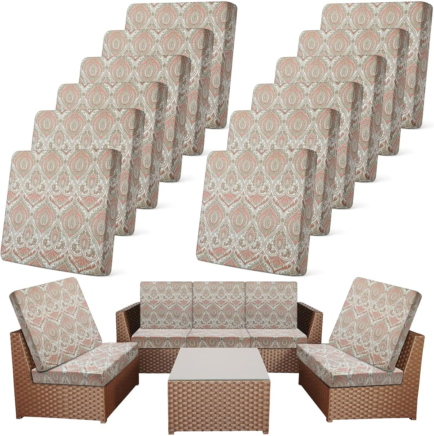 12 Pcs Patio Stretch Outdoor Cushion Covers Sofa Couch Covers Replacement Couch Slipcover For Sofa Seat Chair Porch Patio
12 Pcs Patio Stretch Outdoor Cushion Covers Sofa Couch Covers Replacement Couch Slipcover For Sofa Seat Chair Porch Patio