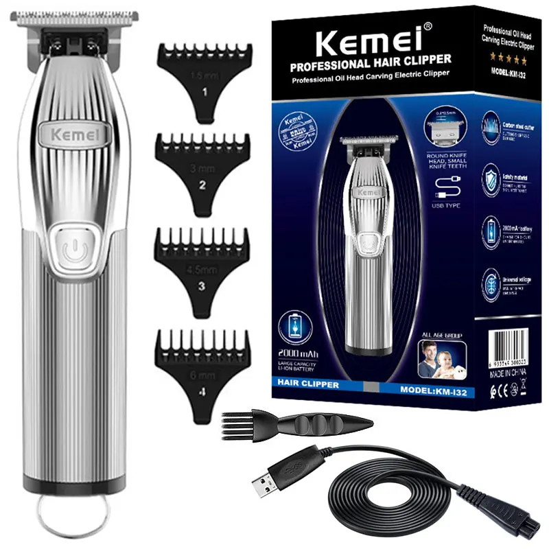 Профессиональный триммер для волос Kemei i32, Беспроводная Машинка для стрижки волос, перезаряжаемая машинка для стрижки бороды, электрическая машинка для стрижки волос
Профессиональный триммер для волос Kemei i32, Беспроводная Машинка для стрижки волос, перезаряжаемая машинка для стрижки бороды, электрическая машинка для стрижки волос