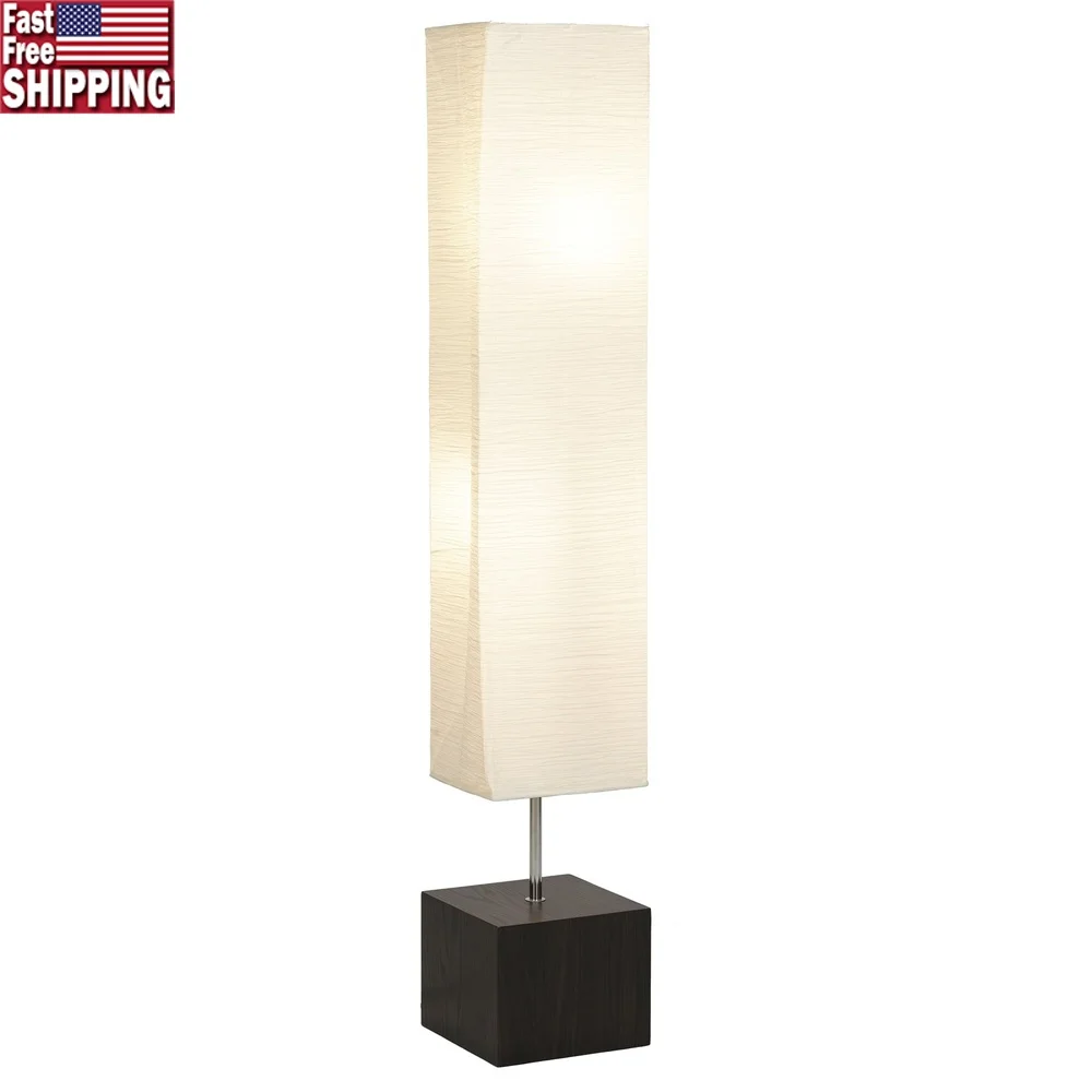 58 Inch 2 Light Modern Floor Lamp Dark Wood Base White Rice Paper Shade Foot Switch E26 Bulbs Indoor Lighting 
58 Inch 2 Light Modern Floor Lamp Dark Wood Base White Rice Paper Shade Foot Switch E26 Bulbs Indoor Lighting