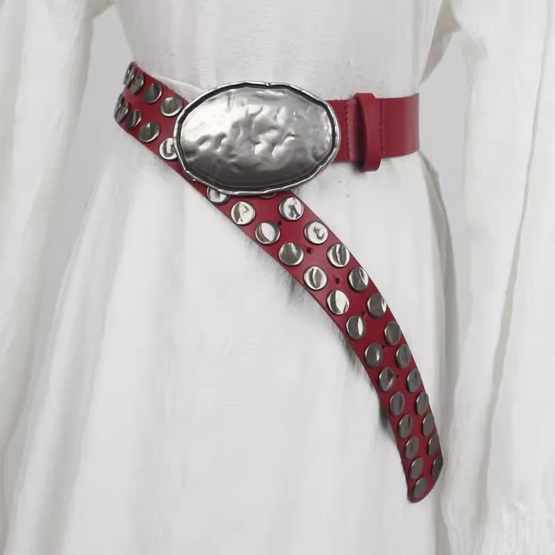 Women's Vintage Rivet Metal PU Leather Punk Hip Hop Corset Female Cummerbund Coat Waistband Dress Decration Wide Belt J1347
Women's Vintage Rivet Metal PU Leather Punk Hip Hop Corset Female Cummerbund Coat Waistband Dress Decration Wide Belt J1347