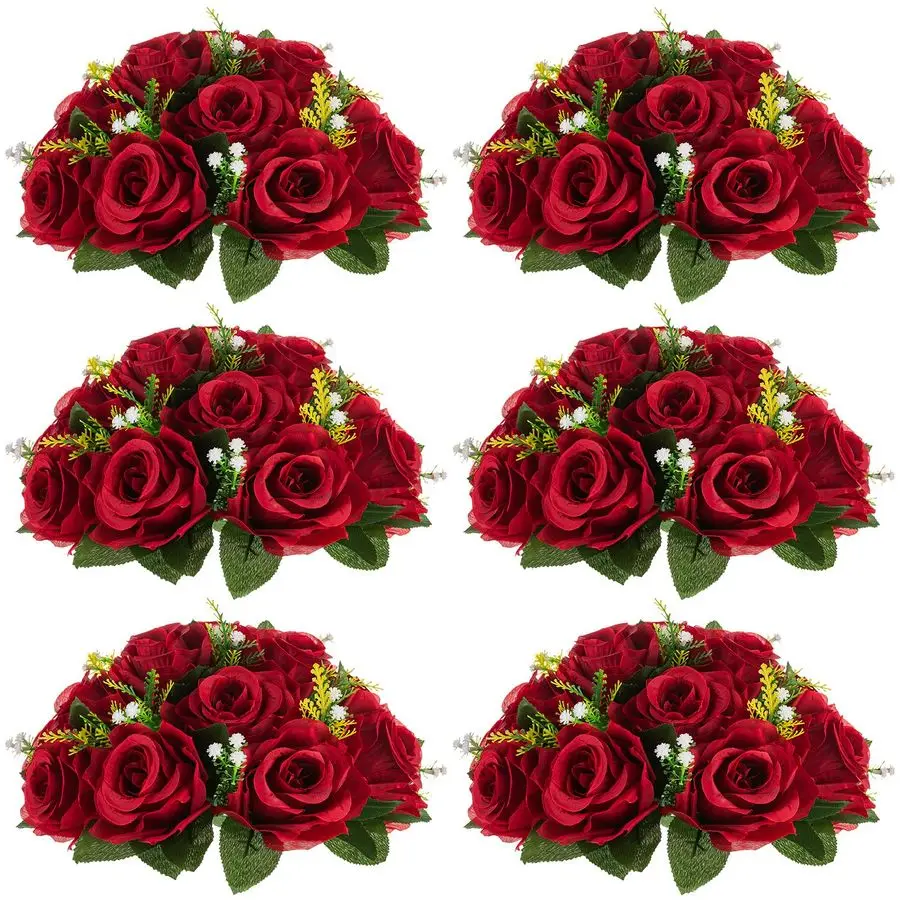 Flower Wedding Centrepieces for Tables 6 Pcs 9.5in Diameter Crimson Artificial Flowers Rose Ball for Centerpieces Table Fake Ros
Flower Wedding Centrepieces for Tables 6 Pcs 9.5in Diameter Crimson Artificial Flowers Rose Ball for Centerpieces Table Fake Ros
