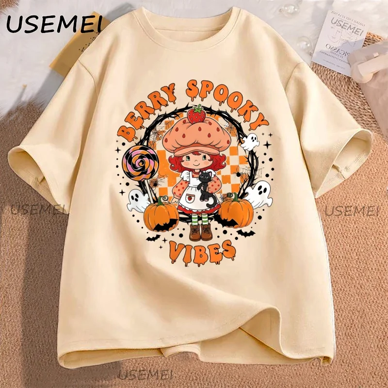 Retro Halloween Cartoon Strawberry T Shirt Fall Ghost Spooky Season T-shirt Casual Short Sleeve Cotton Breathable Tshirt
Retro Halloween Cartoon Strawberry T Shirt Fall Ghost Spooky Season T-shirt Casual Short Sleeve Cotton Breathable Tshirt