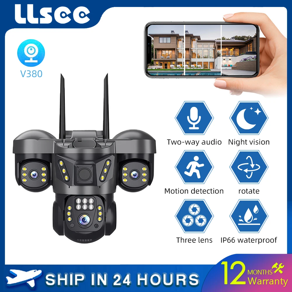 LLSEE, 3-объективная Wi-Fi камера, 1600 МП, камера видеонаблюдения, камера видеонаблюдения, наружная водонепроницаемая камера 360 градусов,
LLSEE, 3-объективная Wi-Fi камера, 1600 МП, камера видеонаблюдения, камера видеонаблюдения, наружная водонепроницаемая камера 360 градусов,