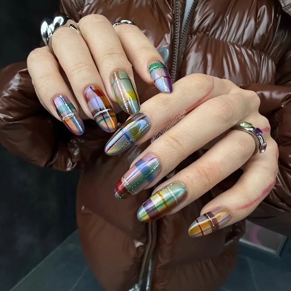 24Pcs Colorful Grid with Design False Nails Mid-length Almond Press on Fake Nails Detachable Finished Full Cover Nails Tips Art
24Pcs Colorful Grid with Design False Nails Mid-length Almond Press on Fake Nails Detachable Finished Full Cover Nails Tips Art