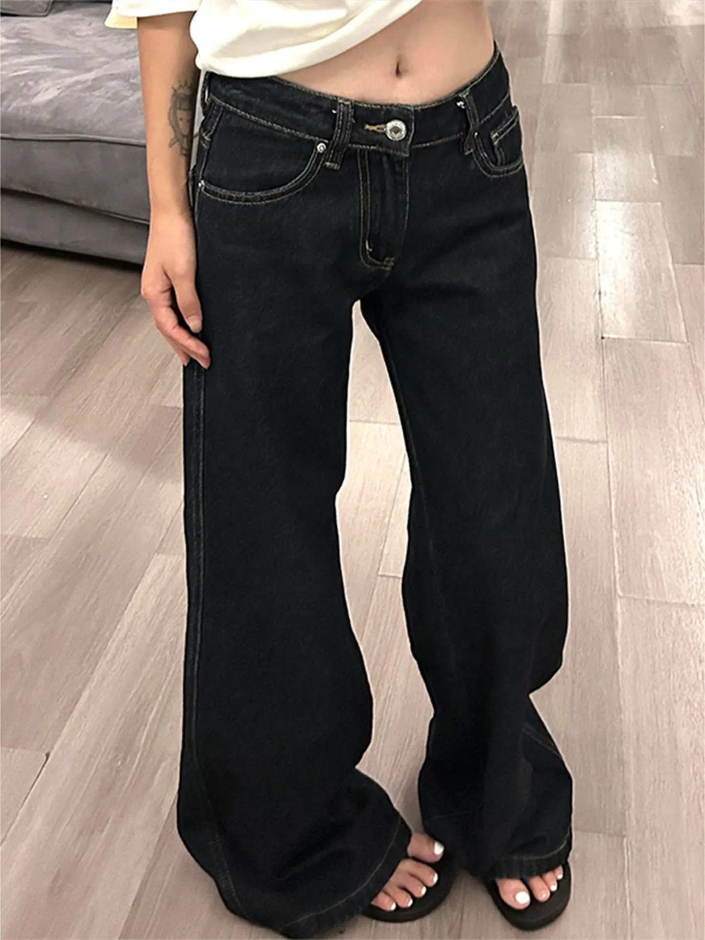 Spicy Girl Low Waist Bell Bottom Jeans Women's Spring Autumn Denim Micro Flared Pants Fashionable Slimming Ankle Length
Spicy Girl Low Waist Bell Bottom Jeans Women's Spring Autumn Denim Micro Flared Pants Fashionable Slimming Ankle Length