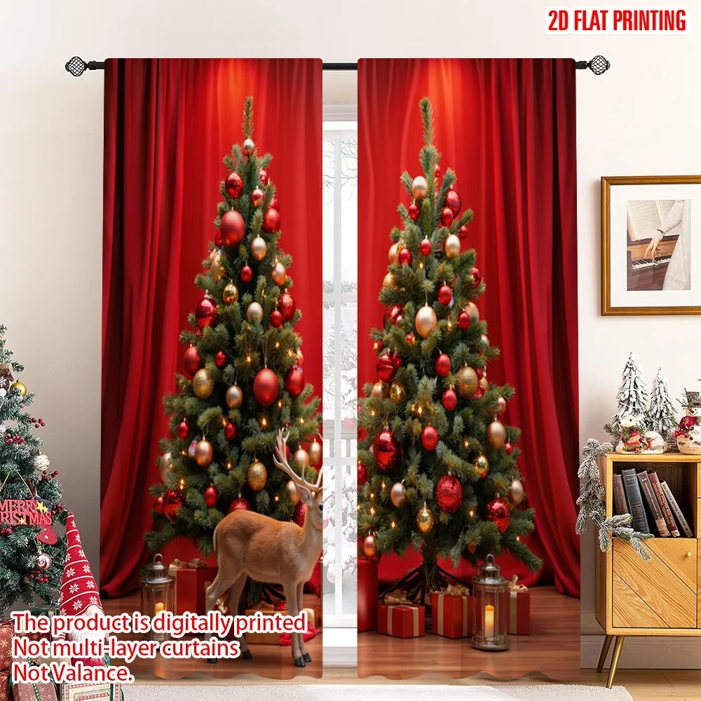 2pcs 2D flat printing Merry Christmas Popular Window Curtains Christmas Tree Present Deer 100% Polyester Without Electricity
2pcs 2D flat printing Merry Christmas Popular Window Curtains Christmas Tree Present Deer 100% Polyester Without Electricity