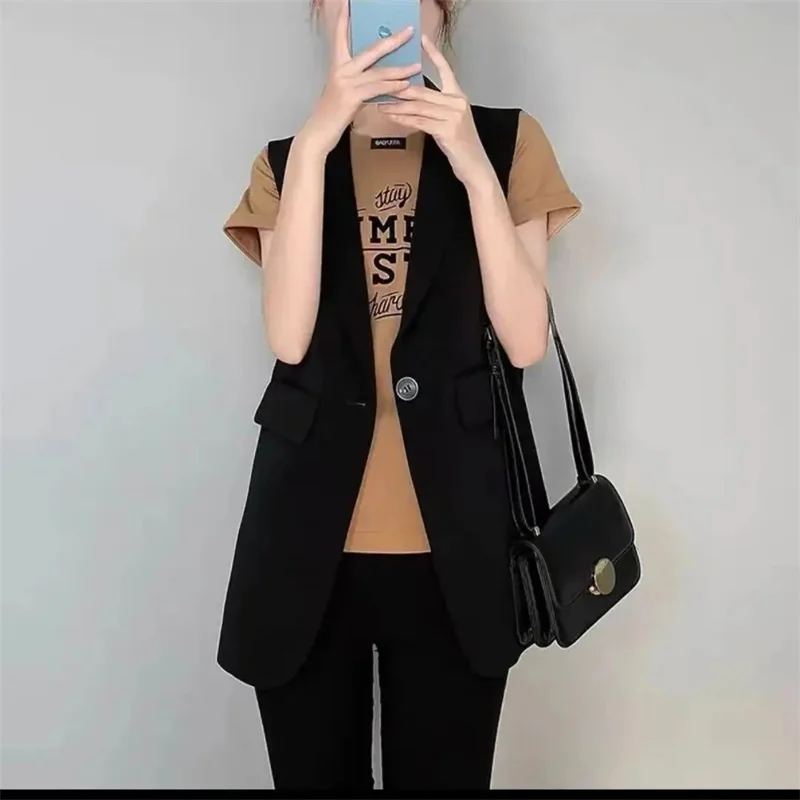 Women's Vest New Split Split Suit Vest Female Spring And Autumn Outwear Slim British Style Vest Ladies Sleeveless Jacket
Women's Vest New Split Split Suit Vest Female Spring And Autumn Outwear Slim British Style Vest Ladies Sleeveless Jacket