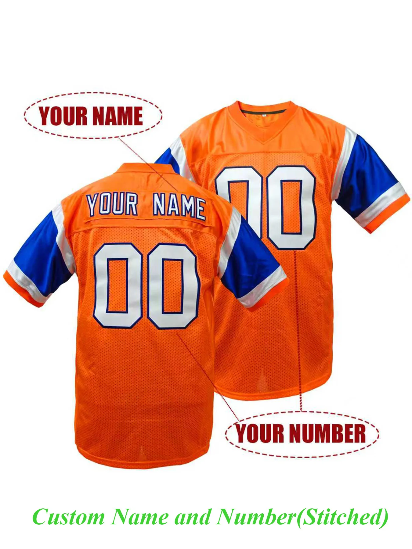Men's Customized Name And Number American Football Jersey Denver Orange V-Neck Short Sleeved T-Shirt Personalized Embroidered
Men's Customized Name And Number American Football Jersey Denver Orange V-Neck Short Sleeved T-Shirt Personalized Embroidered