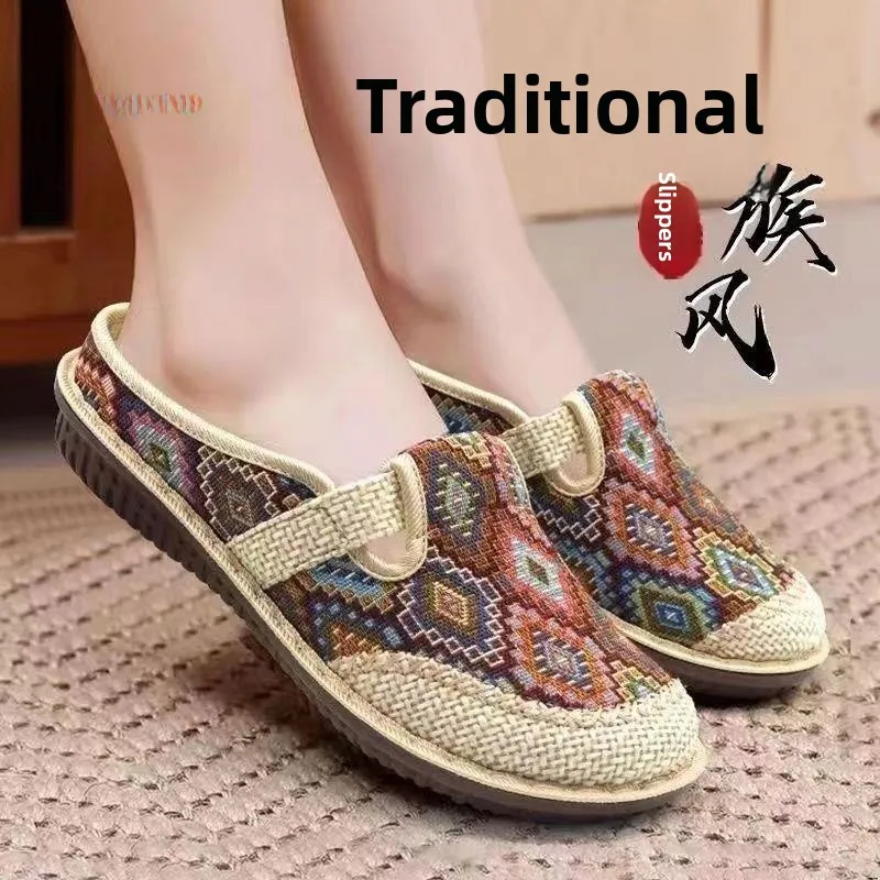 2024 Summer Ethnic Style Beijing Cloth Shoes Head Cover Slippers Breathable Women's Shoes Linen Hanfu Half Slippers Fashion C...
2024 Summer Ethnic Style Beijing Cloth Shoes Head Cover Slippers Breathable Women's Shoes Linen Hanfu Half Slippers Fashion C...