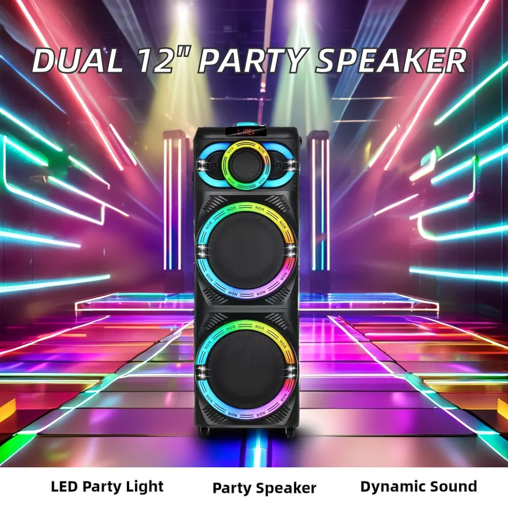 High-Power Dual 12-Inch Portable Party Speaker With Horn Tweeter Home Karaoke Fashionable Design Charging Source
High-Power Dual 12-Inch Portable Party Speaker With Horn Tweeter Home Karaoke Fashionable Design Charging Source