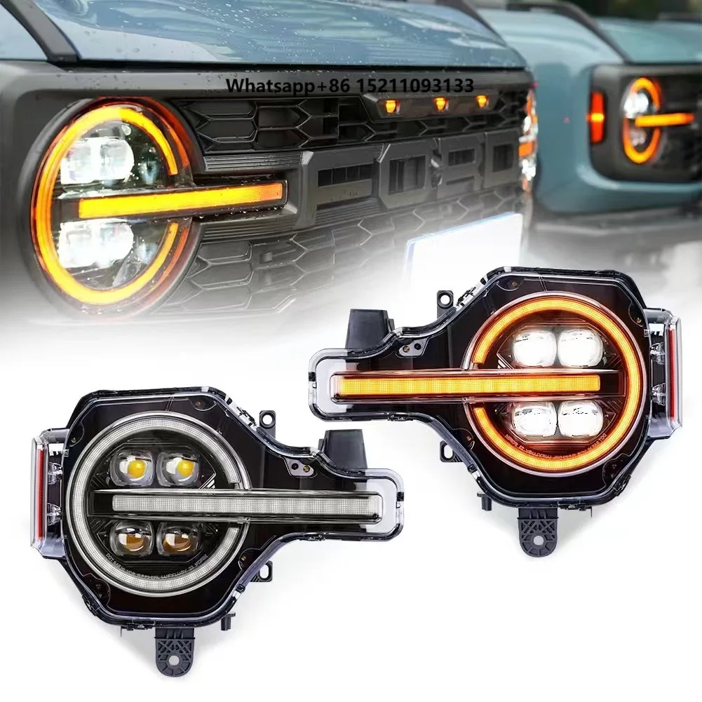 Suitable for Bronco 2020-2024 Headlight Assembly Modification LED Headlight White and Yellow Dual-Color DRL
Suitable for Bronco 2020-2024 Headlight Assembly Modification LED Headlight White and Yellow Dual-Color DRL