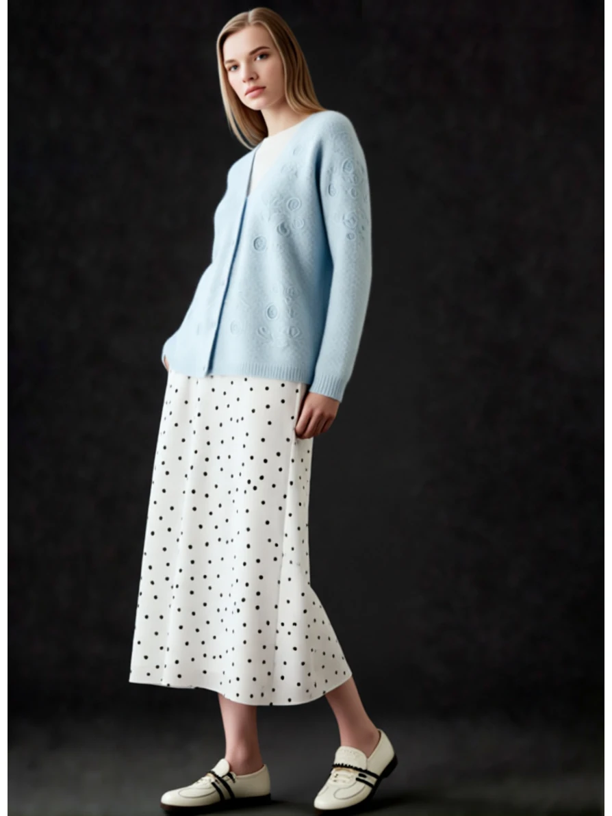 Ele Mid-Length Silk f Skirt Spring Summer Polka Dot 00% Silk Women's High Waist Printed H-ape Stand Fit
Ele Mid-Length Silk f Skirt Spring Summer Polka Dot 00% Silk Women's High Waist Printed H-ape Stand Fit