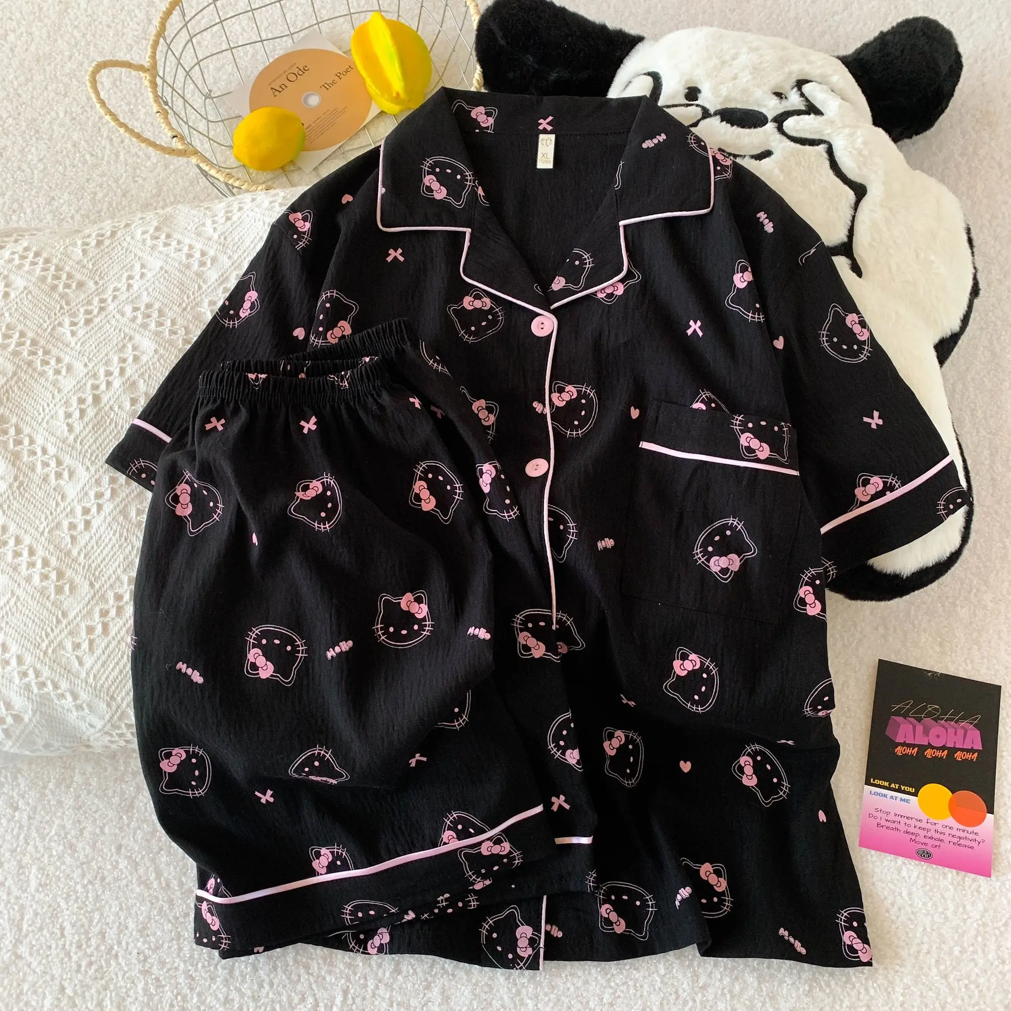 Sanrio Cotton Sleepwear Hello Kitty Cute Pajama Cartoon Nightwear Shorts Short Sleeve Pyjama Summer Pijama Women Home Clothes
Sanrio Cotton Sleepwear Hello Kitty Cute Pajama Cartoon Nightwear Shorts Short Sleeve Pyjama Summer Pijama Women Home Clothes