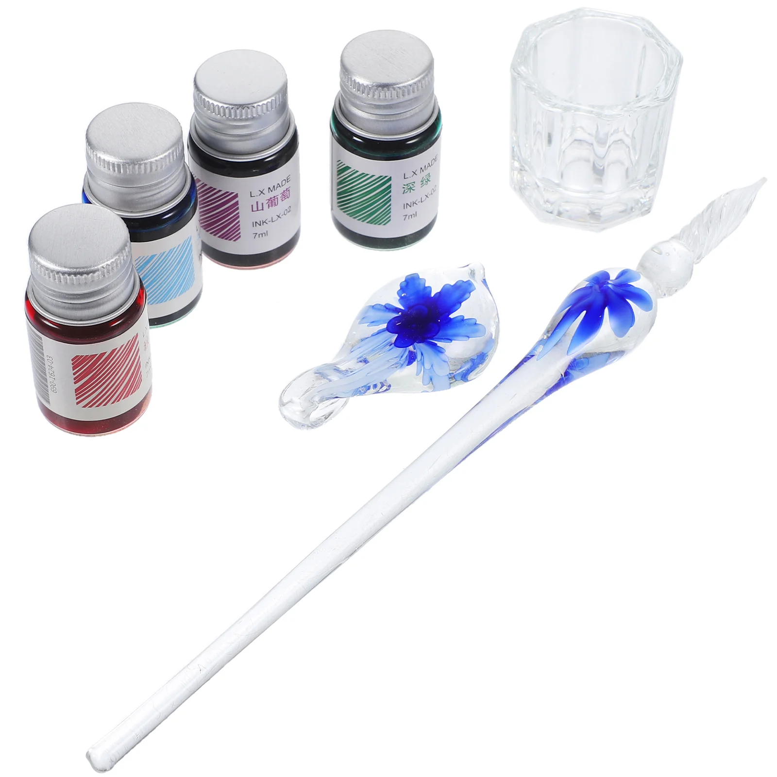 Retro Crystal Floral Pen Decor Ink Pens Glass Signing Seven Piece Set Convenient Dip Student
Retro Crystal Floral Pen Decor Ink Pens Glass Signing Seven Piece Set Convenient Dip Student