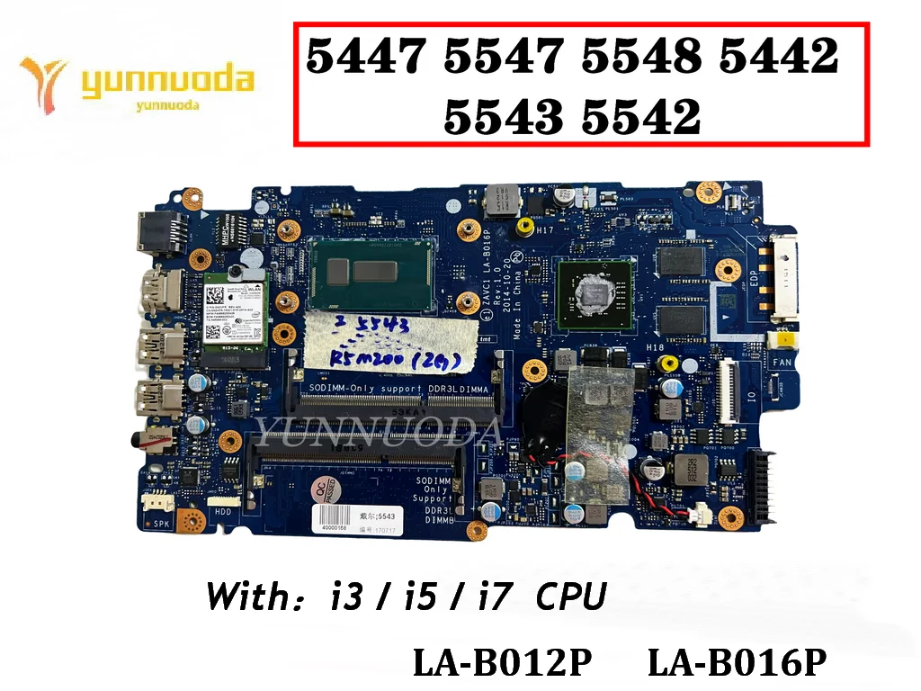 LA-B016P для Dell Inspiron 5447 5547 5548 5442 5543 5542 Материнская плата для ноутбука с процессором i3 I5 i7 2 ГБ графического процессора ZAVC1 Протестировано хорошо
LA-B016P для Dell Inspiron 5447 5547 5548 5442 5543 5542 Материнская плата для ноутбука с процессором i3 I5 i7 2 ГБ графического процессора ZAVC1 Протестировано хорошо