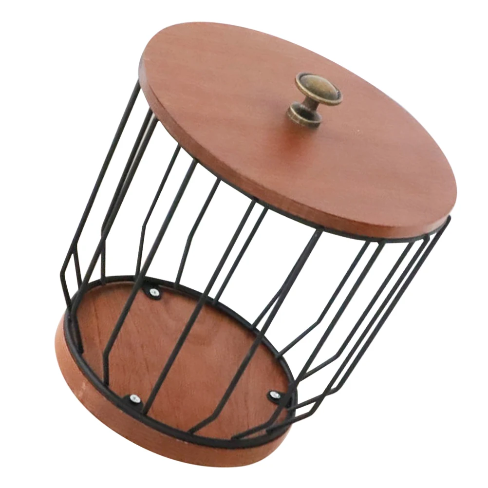 Lid Storage Basket Coffee Holder Dark Brown Iron Rack Container Fruit Snack ganizer Metal Item Solution 
Lid Storage Basket Coffee Holder Dark Brown Iron Rack Container Fruit Snack ganizer Metal Item Solution