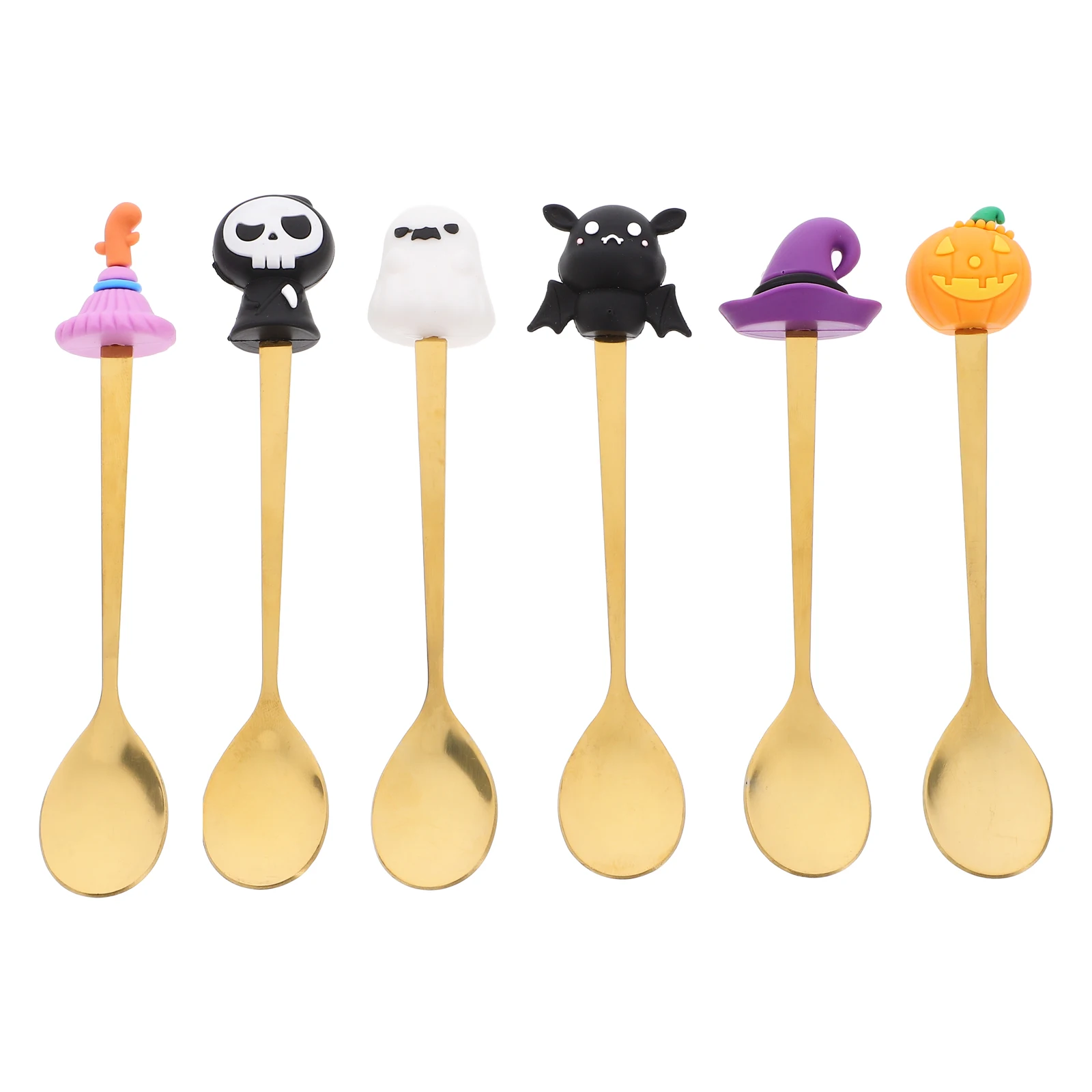 6 Pcs Halloween Dessert Spoon Stainless Steel Metal Cake Silverware Party Elements Spoon for Home Coffee Porridge Soup
6 Pcs Halloween Dessert Spoon Stainless Steel Metal Cake Silverware Party Elements Spoon for Home Coffee Porridge Soup