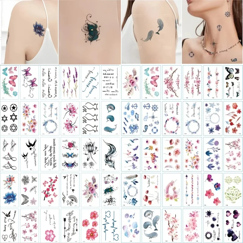 60pcs/set Watercolor Flower Temporary Tattoos Stickers Small Buttefly Fox Line Fake Tattoss for Women Girls Hand Finger Tatuajes
60pcs/set Watercolor Flower Temporary Tattoos Stickers Small Buttefly Fox Line Fake Tattoss for Women Girls Hand Finger Tatuajes