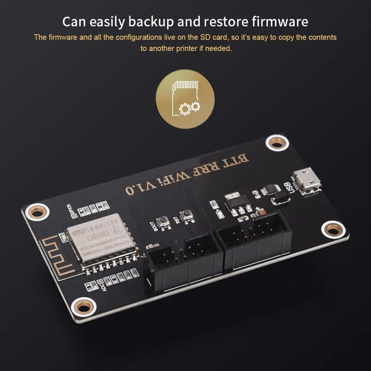 L70A BIGTREETECH RRF Wi-Fi 3D Printer Motherboard Expansion Module for SKR 1.3/1.4 Upgrade RepRap Firmware
L70A BIGTREETECH RRF Wi-Fi 3D Printer Motherboard Expansion Module for SKR 1.3/1.4 Upgrade RepRap Firmware