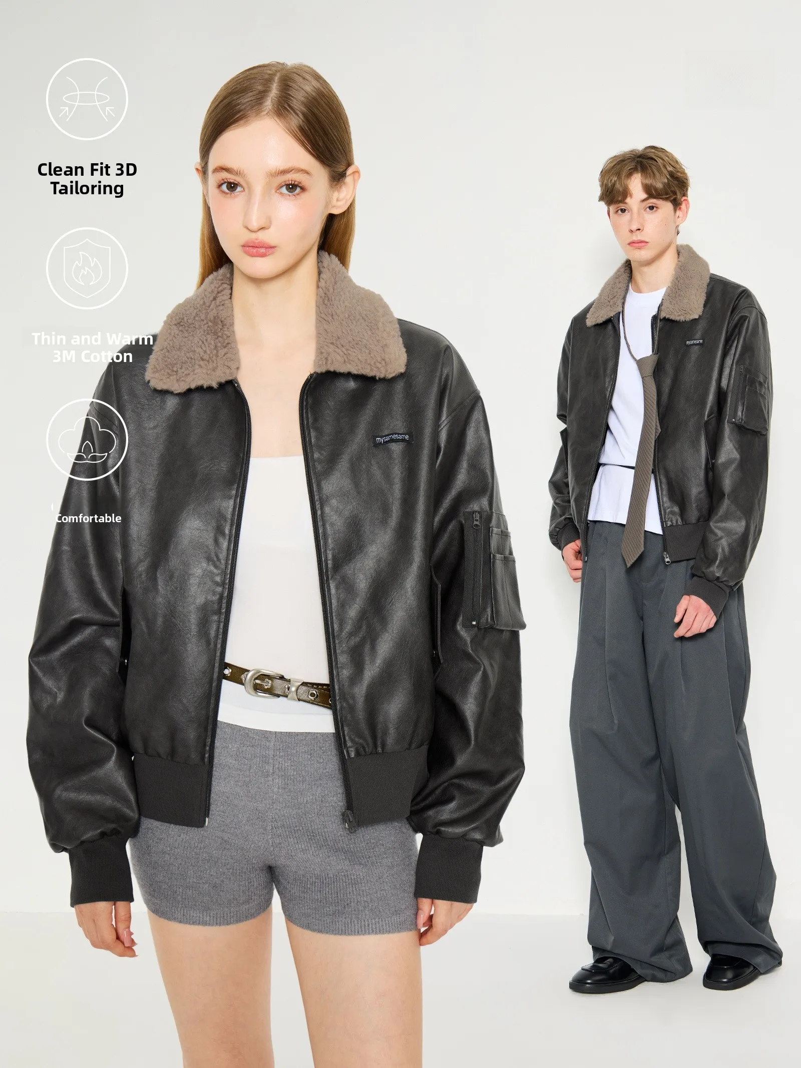 American Retro Lamb Fur Collar PU Leather Design Thiened Cotton Jaet Youth Casual Warm Long Sve Zipper Closure Coat
American Retro Lamb Fur Collar PU Leather Design Thiened Cotton Jaet Youth Casual Warm Long Sve Zipper Closure Coat