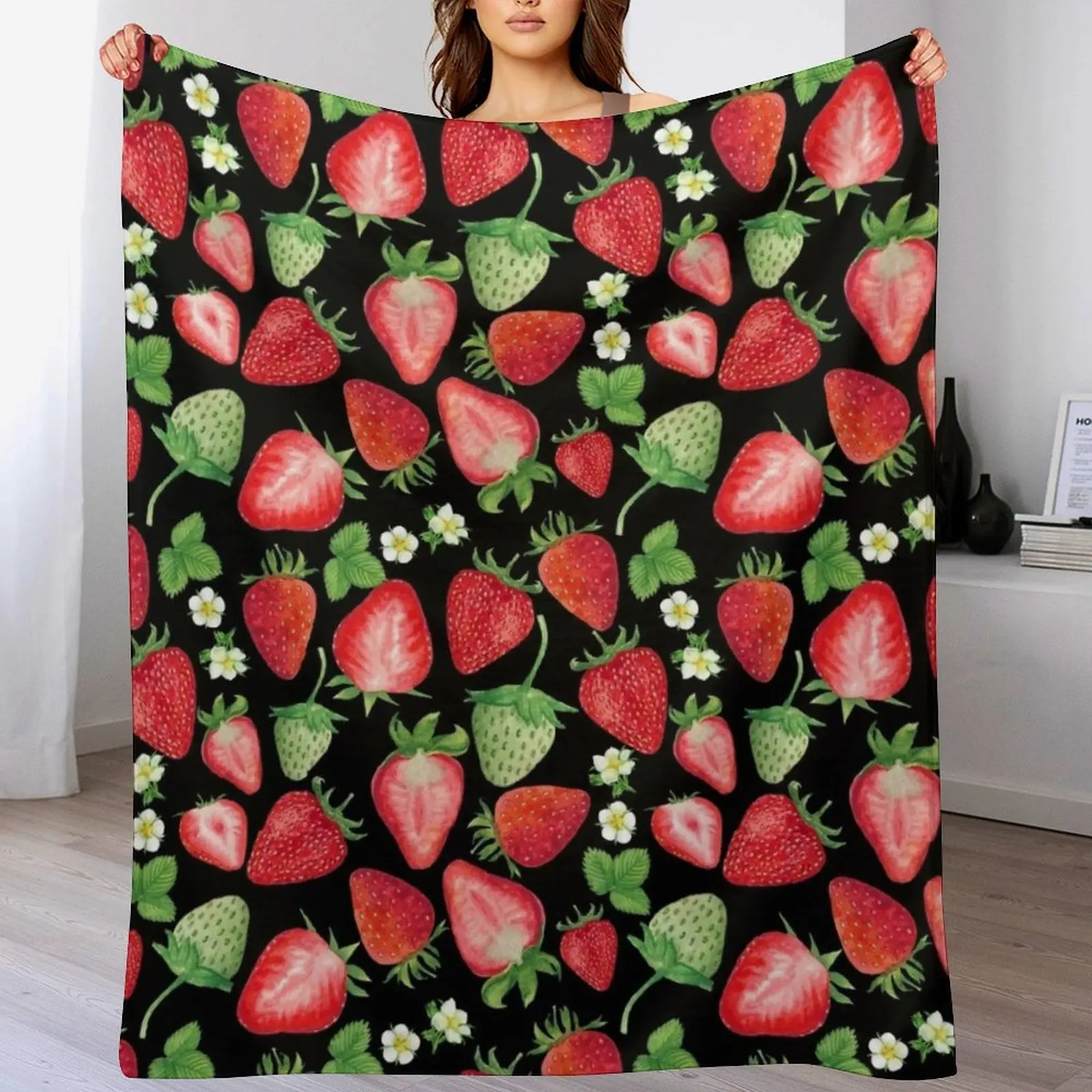 Watercolor Red and Pink Strawberries Illustration Pattern Throw Blanket Reusable Durable Soft Blanket for All Seasons
Watercolor Red and Pink Strawberries Illustration Pattern Throw Blanket Reusable Durable Soft Blanket for All Seasons