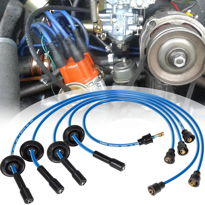 9407 Blue 7mm Silicone Ignition Plug Wires for VW Type 1, Compatible with Dune Buggy, fit for Vw Bug, Beetle, Karmann GHIA
9407 Blue 7mm Silicone Ignition Plug Wires for VW Type 1, Compatible with Dune Buggy, fit for Vw Bug, Beetle, Karmann GHIA