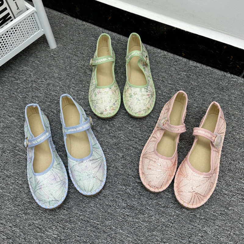 Sequined Embroidery Mary Janes Shoes Women Hand Stitch Casual Streetwear Ballet Flats Cloth Shoes Ladeis Comfortable Loafers
Sequined Embroidery Mary Janes Shoes Women Hand Stitch Casual Streetwear Ballet Flats Cloth Shoes Ladeis Comfortable Loafers
