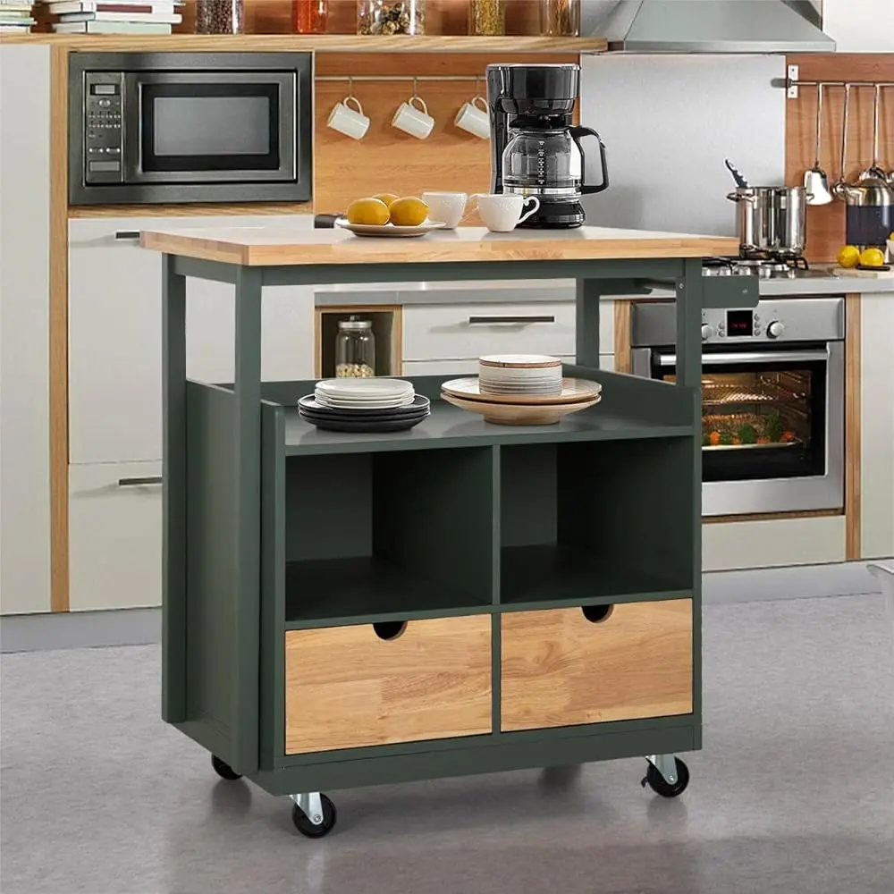 Rolling Kitchen Island On Wheels, Mobile Kitchen Cart Trolley Cart With Rubberwood Tabletop And Open Shelves, Butcher Blo
Rolling Kitchen Island On Wheels, Mobile Kitchen Cart Trolley Cart With Rubberwood Tabletop And Open Shelves, Butcher Blo
