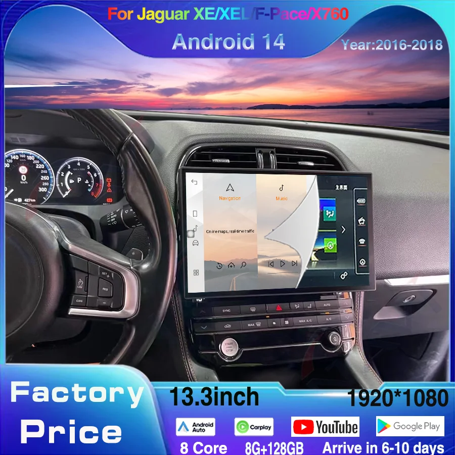 13.3inch For Jaguar XE/F-pace 2016-2019 X760 CarPlay Android Multimedia Broadcast Navigator Touch Multimedia Player Radio Full
13.3inch For Jaguar XE/F-pace 2016-2019 X760 CarPlay Android Multimedia Broadcast Navigator Touch Multimedia Player Radio Full