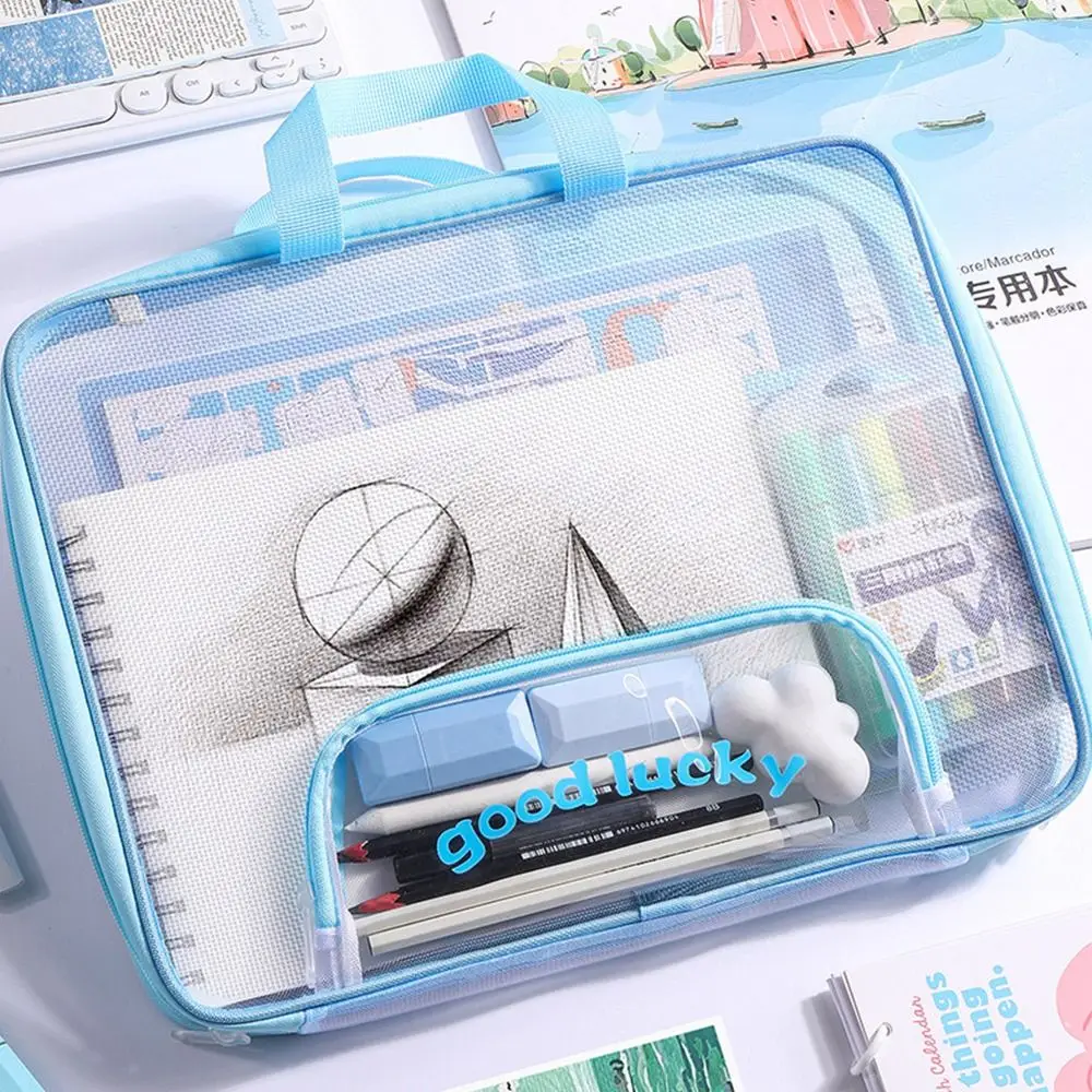 Portable Mesh A4 File Bag Transparent with Handle Stationery Storage Bag Large Capacity File Organizer School Supplies
Portable Mesh A4 File Bag Transparent with Handle Stationery Storage Bag Large Capacity File Organizer School Supplies