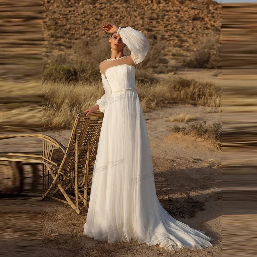 Modern Wedding Dresses A Line Chiffon Bridal Gowns Long Puff Sleeves Robes For Formal Party Vestidos De Novia Customized 2025
Modern Wedding Dresses A Line Chiffon Bridal Gowns Long Puff Sleeves Robes For Formal Party Vestidos De Novia Customized 2025